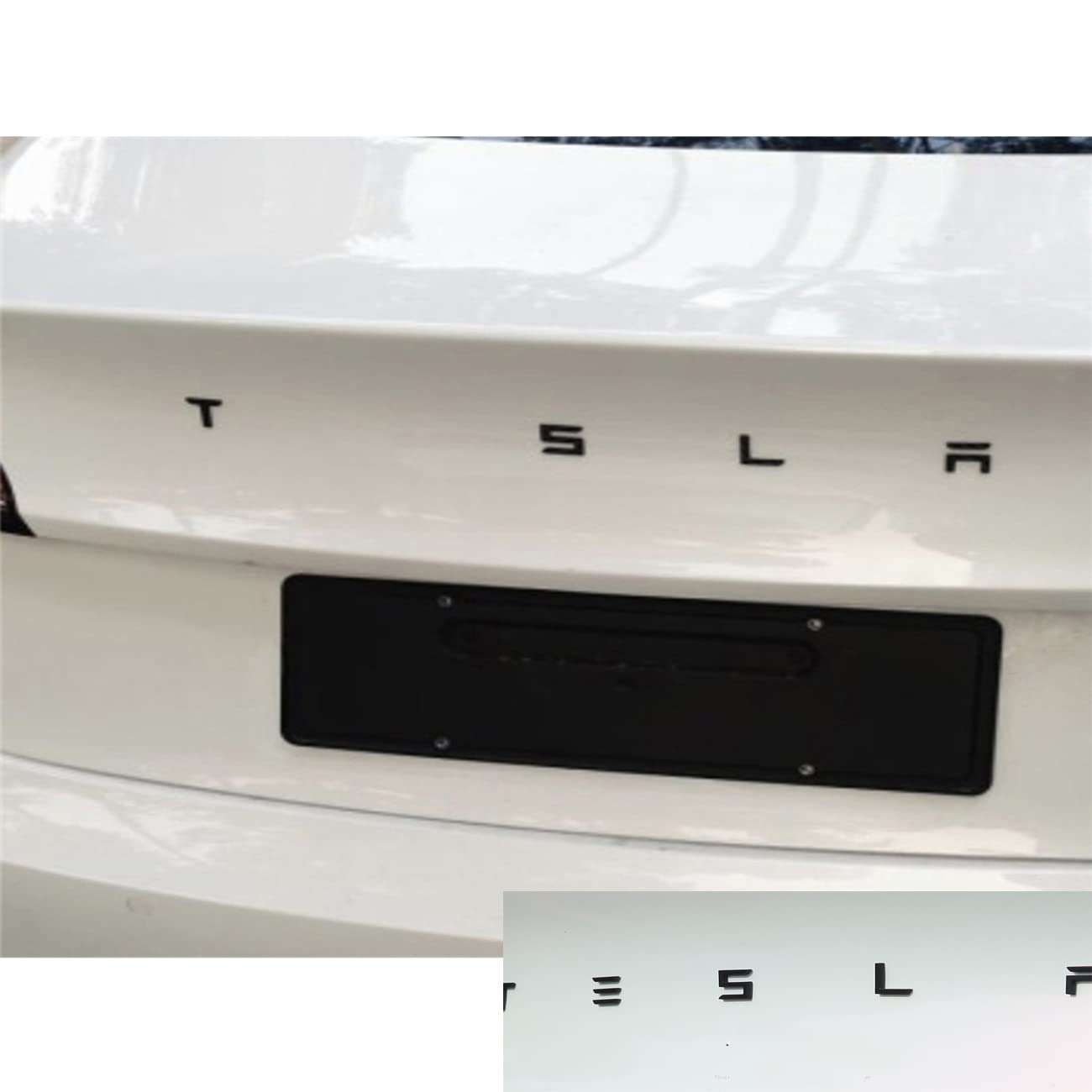 3D-Metall Auto-Hintere Endstück-Trunk-Emblem-Aufkleber-Abzeichen-Abziehbilder für Tesla Model S Modell 3 Modell X,Schwarz von YK ZAOOER