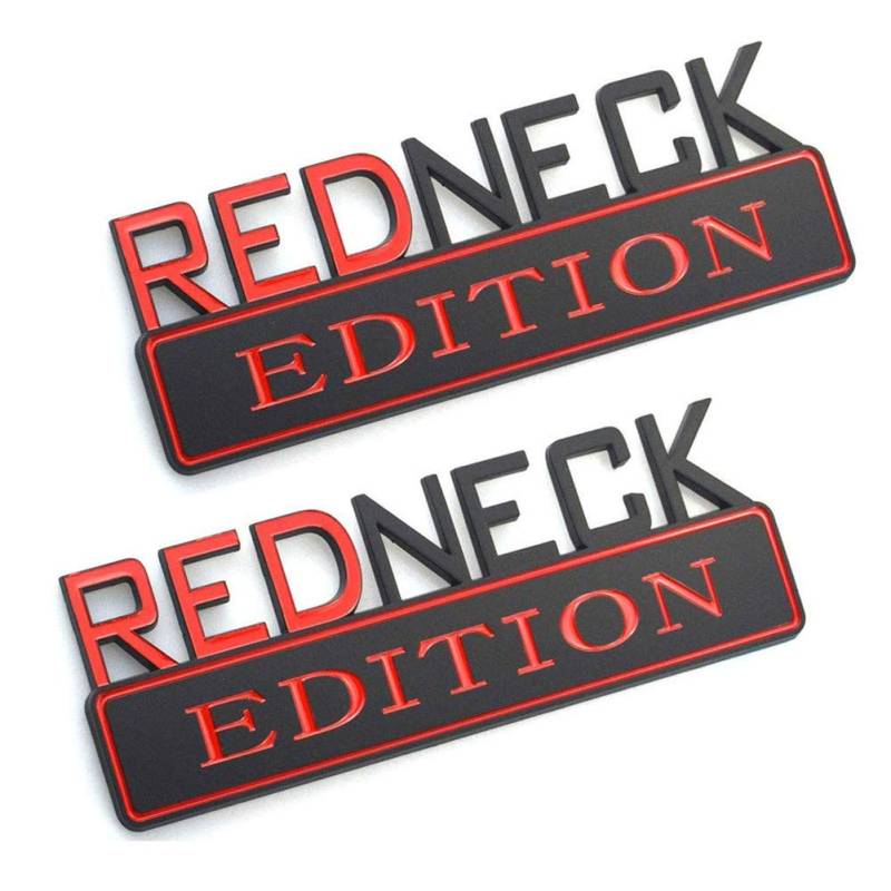 YK ZAOOER 2ST Redneck Edition Auto-Emblem-Chrom-Abzeichen-Aufkleber 3D Aufkleber Kompatibel mit Jeep F-150 F250 F350 Silverado RAM 1500 anpassbar,Schwarz von YK ZAOOER