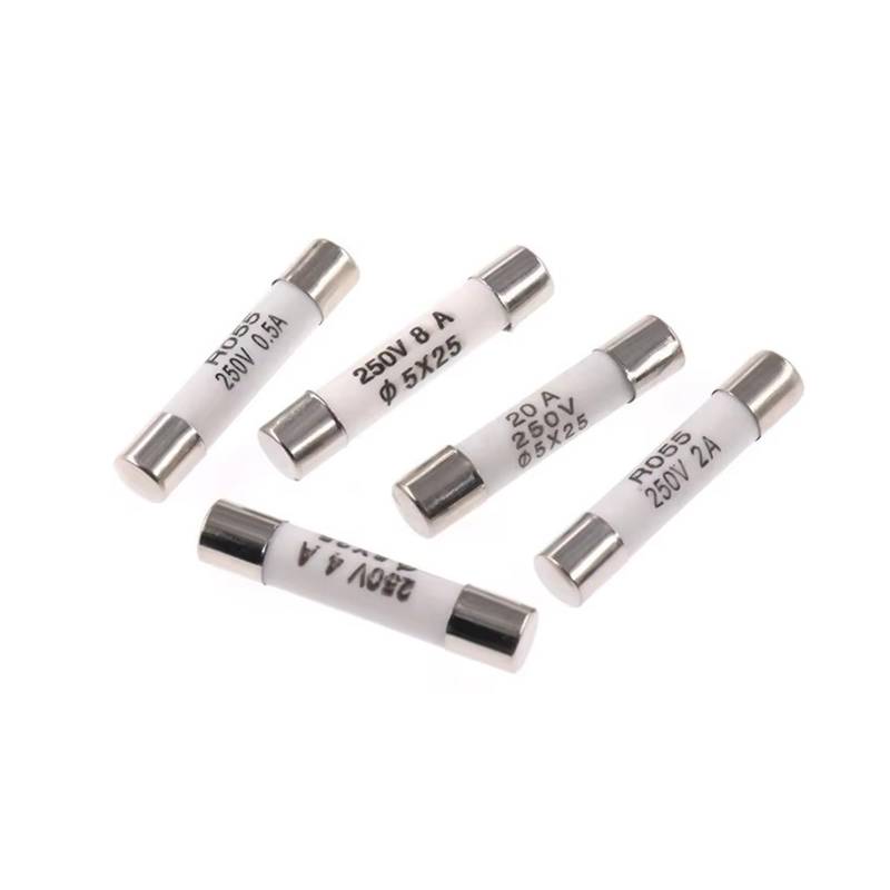 10PCS RO55 Flinke Keramiksicherung 5 * 25mm Sicherung 250V 0.5A 1A 2A 3A 4A 6A 8A 10A 15A 20A 25A 30A 5x25mm(0.5A (10Pcs)) von YKKYED