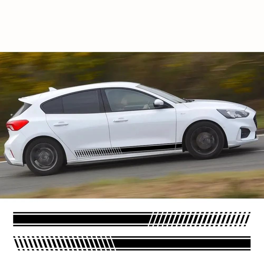 2PCS Auto Aufkleber, für Ford Focus RS ST MK2 MK3 MK4 Racing Style Side Door Skirt Vinyl Film Decor Decals Auto Tuning Zubehör 2PCS Auto Aufkleber, für Ford Focus RS ST MK2 MK3 MK4 Racing Style Side Door Skirt Vinyl Film Decor Decals Auto Tuning Zubehör von YKLMGVAW