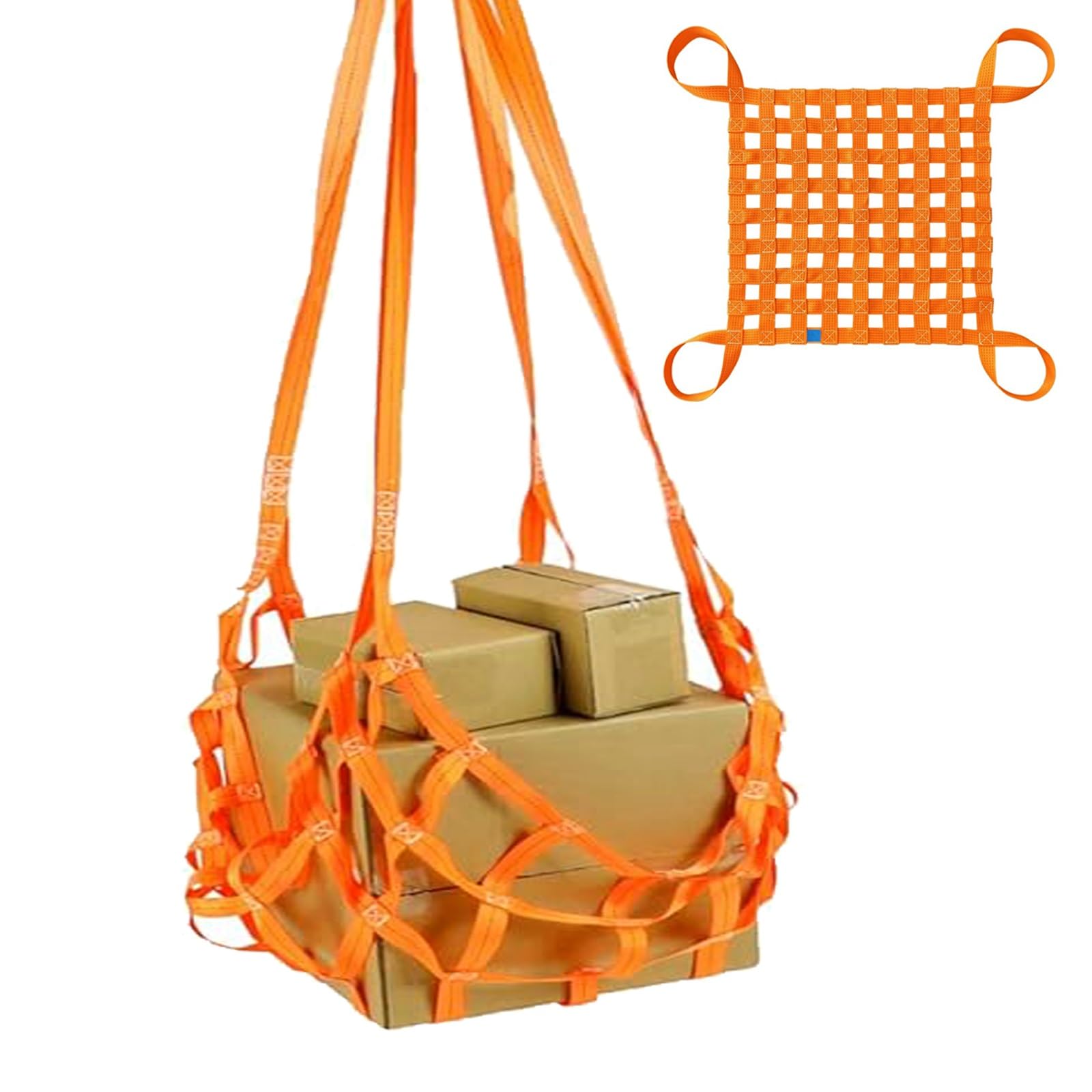YKMYXZ， 5' × 5' Frachthebenetze - Flaches Polyester-Schlingenhebenetz - Kletterfrachtnetz(Load 400kg/881lb) von YKMYXZ