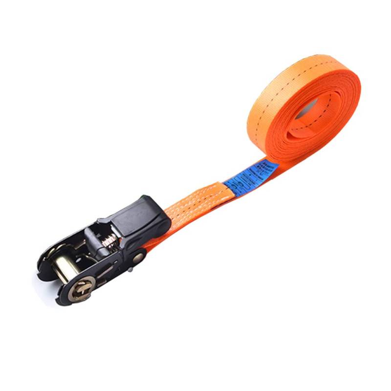 YKMYXZ, Daunengurte, 2,5cm breit, Sicherheitszugkraft 500KG, Bruchzugkraft 1000KG, Polyestergewebe, Stahlspanner, sechs Farben(Yellow,2m) von YKMYXZ