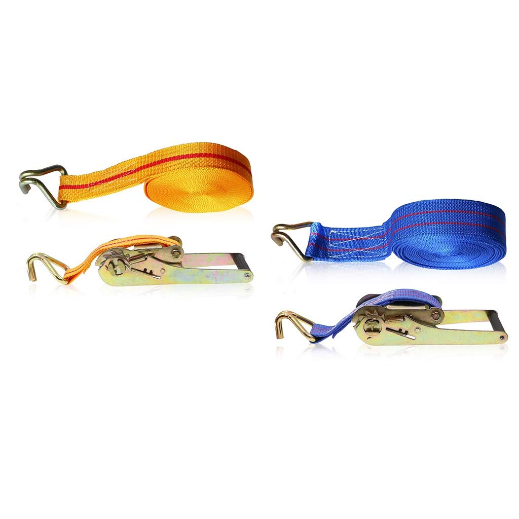 YKMYXZ, Spanngurte - 4 cm/5,5 cm Breite - 10 m - Zugkraft 800 kg - Hochleistungs-Spanngurte mit Ratsche for Ladungsgurte im Paket mit großen(Yellow,6m) von YKMYXZ