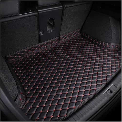 Auto Leder Kofferraummatte Für Range Rover Velar 2020-2017,Allwetter Kofferraumwanne Schutzmatte wasserdichte rutschfest Innenraum AutozubehöR,B-Black red Auto Leder Kofferraummatte Für Range Rover Velar 2020-2017,Allwetter Kofferraumwanne Schutzmatte wasserdichte rutschfest Innenraum AutozubehöR,B-Black red von YLCHREE