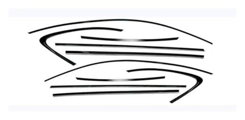 YLHMG Fenstertürdichtungen, Autozubehör, dekorieren, for MACAN, 2014–2022, Stahl-Seitenfensterrahmen-Streifenabdeckung, Schwarze Titan-Dichtungsleiste Gummiverkleidung für Autos von YLHMG