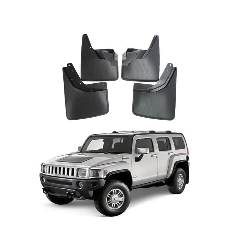 Auto Schmutzfänger Kotflugel für 2005-2025 Hummer H3 Custom Vordere Hintere Spritzschutz Gümmi Kotflügelschutz Radabdeckungen Mud Guard Flaps,Senden 1 Autowaschtuch von YLOXFW