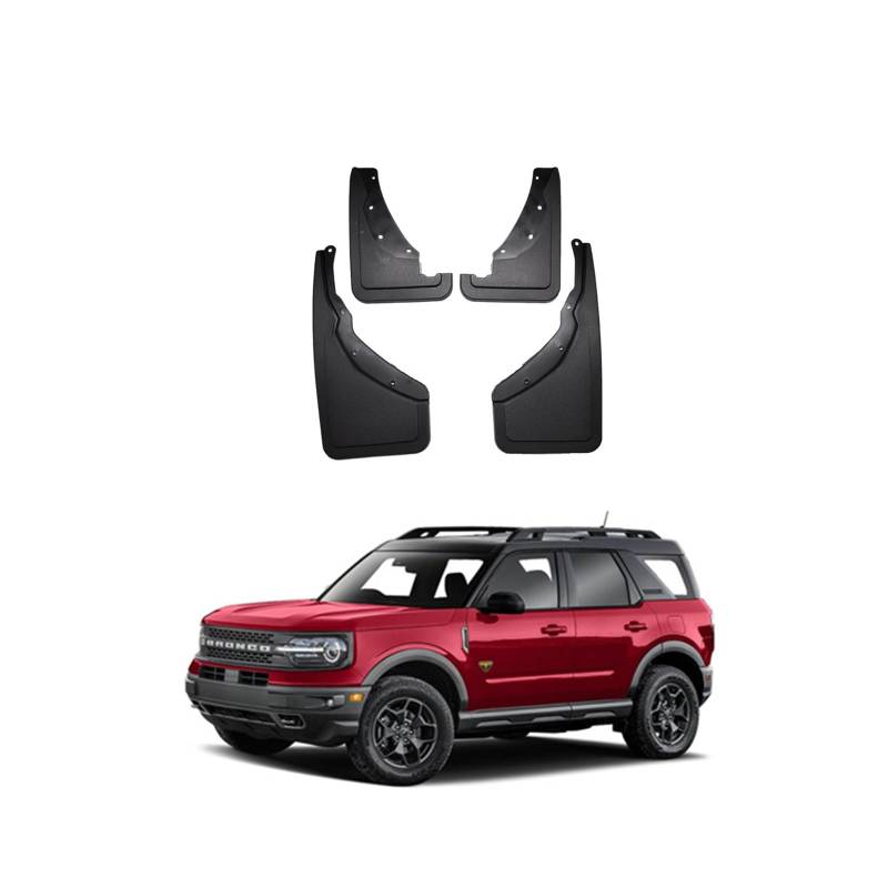 Auto Schmutzfänger Kotflugel für Bronco Sport 2021-2025 Custom Vordere Hintere Spritzschutz Gümmi Kotflügelschutz Radabdeckungen Mud Guard Flaps,Senden 1 Autowaschtuch von YLOXFW