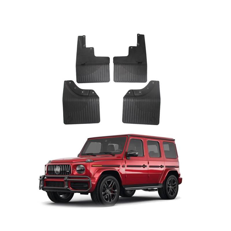 Auto Schmutzfänger Kotflugel für G-Class/G500/G550/AMG G55 G63 2019-2025 Custom Vordere Hintere Spritzschutz Gümmi Kotflügelschutz Radabdeckungen Mud Guard Flaps,Senden 1 Autowaschtuch von YLOXFW