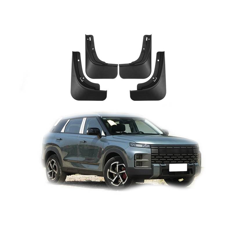 Auto Schmutzfänger Kotflugel für Jaecoo 7 2023-2025 Custom Vordere Hintere Spritzschutz Gümmi Kotflügelschutz Radabdeckungen Mud Guard Flaps,Senden 1 Autowaschtuch von YLOXFW