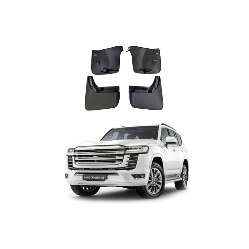 Auto Schmutzfänger Kotflugel für Land Cruiser LC300 2022-2025 Custom Vordere Hintere Spritzschutz Gümmi Kotflügelschutz Radabdeckungen Mud Guard Flaps,Senden 1 Autowaschtuch von YLOXFW