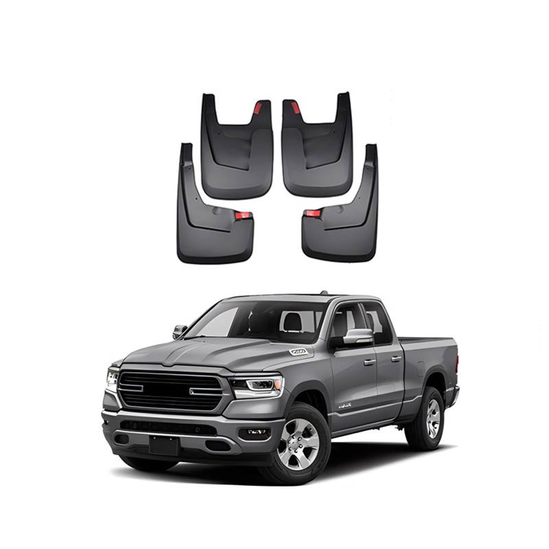 No wheel eyebrow,Auto Schmutzfänger Kotflugel für 2019-2025 Dodge Ram 1500 2500 3500 Custom Vordere Hintere Spritzschutz Gümmi Kotflügelschutz Radabdeckungen Mud Guard Flaps,Senden 1 Autowaschtuch von YLOXFW