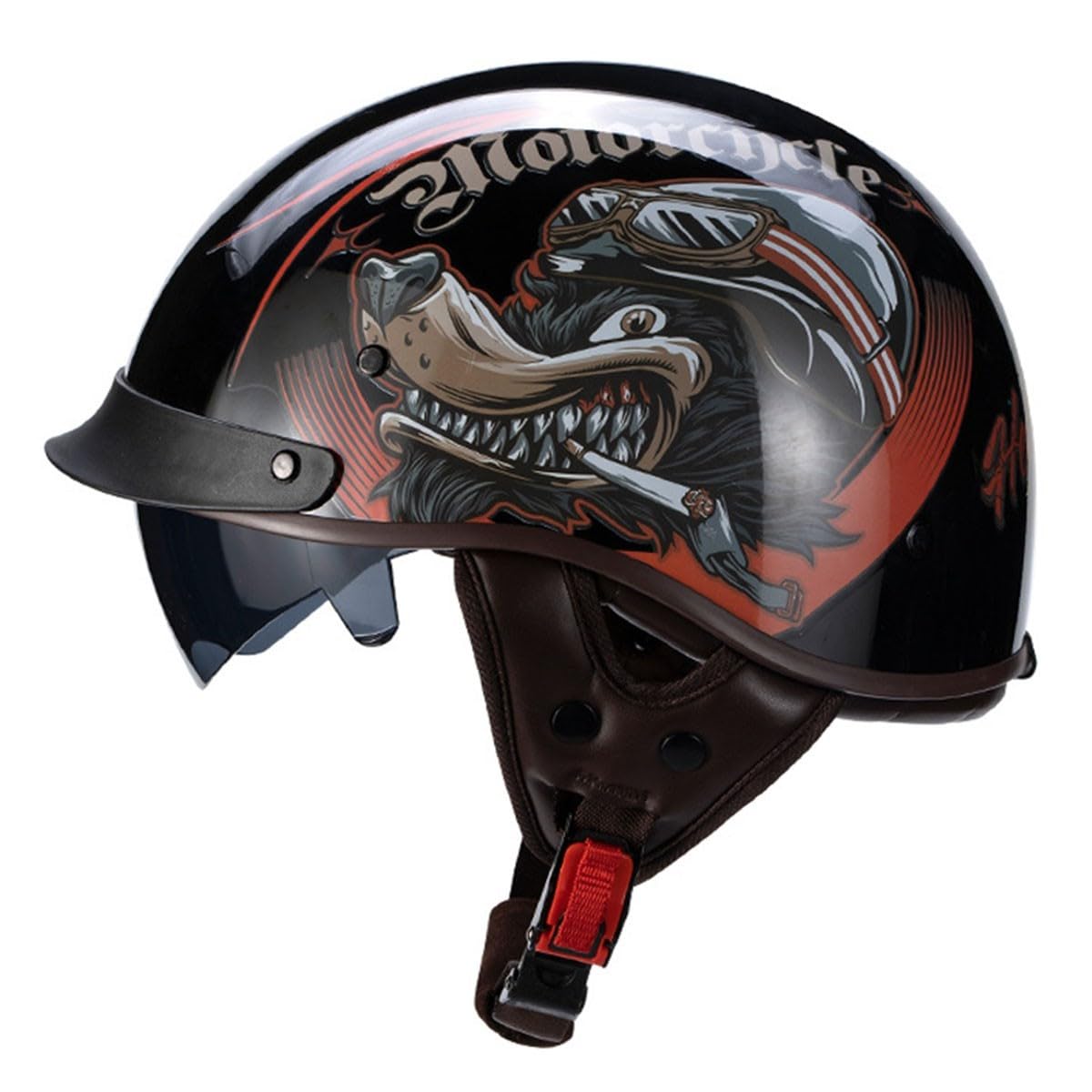 Halbschalenhelm Brain-Cap Halbschale Jet-Helm ECEDOT-Zulassung Roller-Helm Scooter-Helm Retro Half Helm mit Built-in Visier für Cruiser Chopper Biker Moped 8,L=59~60cm Halbschalenhelm Brain-Cap Halbschale Jet-Helm ECEDOT-Zulassung Roller-Helm Scooter-Helm Retro Half Helm mit Built-in Visier für Cruiser Chopper Biker Moped 8,L=59~60cm von YMCXZDP