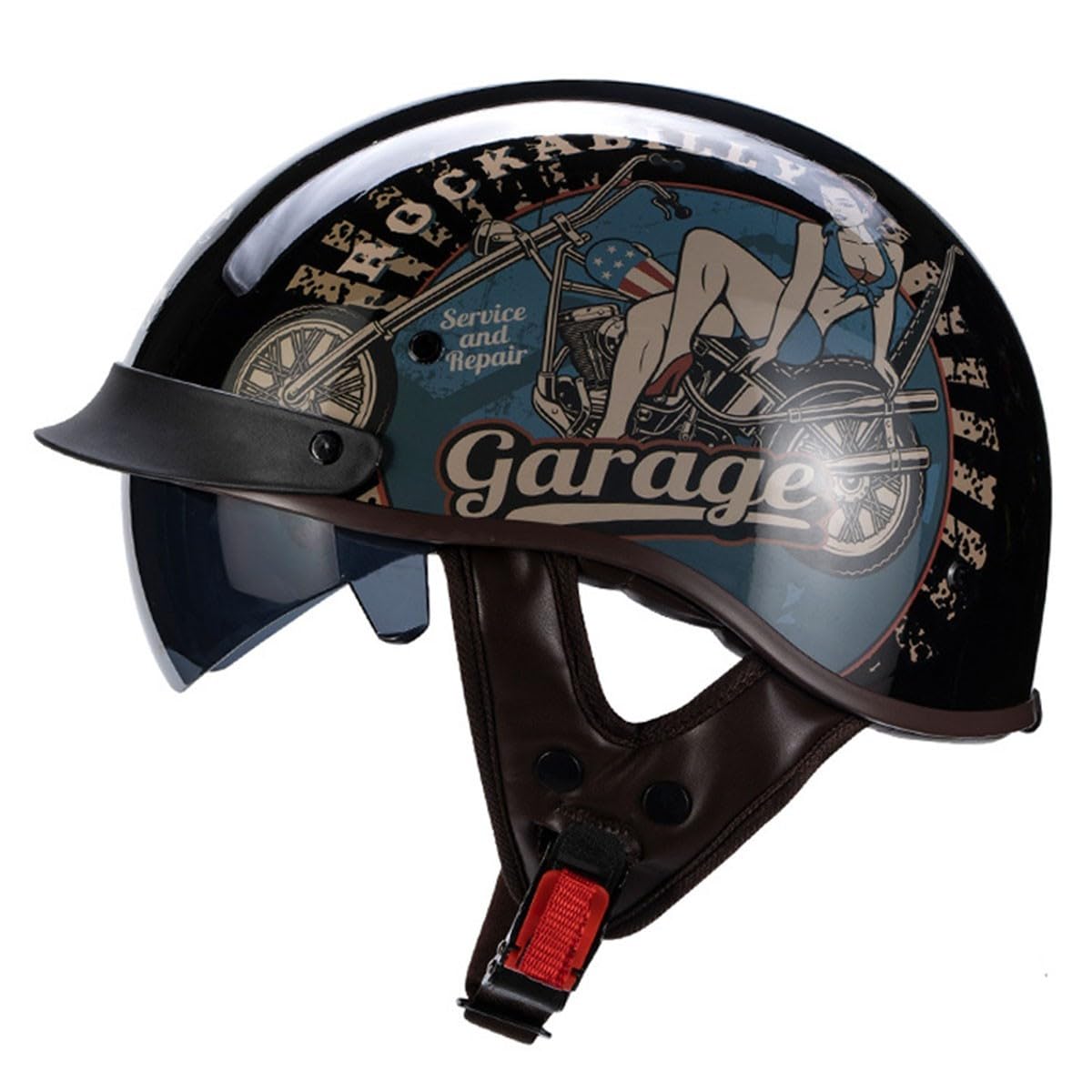 Halbschalenhelm Brain-Cap Halbschale Jet-Helm ECEDOT-Zulassung Roller-Helm Scooter-Helm Retro Half Helm mit Built-in Visier für Cruiser Chopper Biker Moped 9,L=59~60cm Halbschalenhelm Brain-Cap Halbschale Jet-Helm ECEDOT-Zulassung Roller-Helm Scooter-Helm Retro Half Helm mit Built-in Visier für Cruiser Chopper Biker Moped 9,L=59~60cm von YMCXZDP