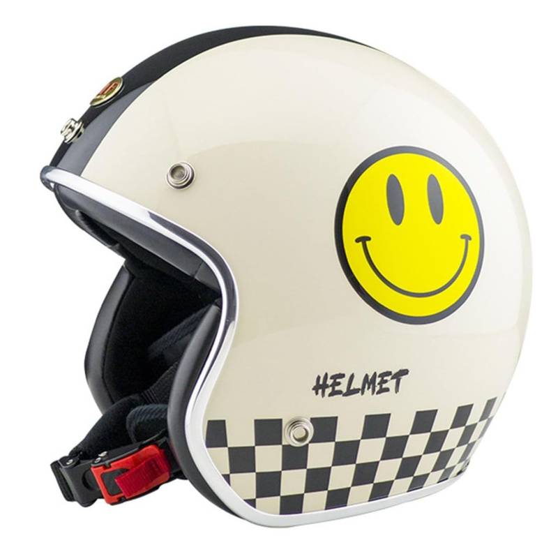 Motorradhelm Jethelm Scooter-Helm mit ECEDOT Zertifiziert Mofa-Helm Retro Motorrad Half Helm Moped Scooter Cruiser Jet Helm 3/4 Helm für Damen Herren Erwachsene 12,S=55~56cm von YMCXZDP