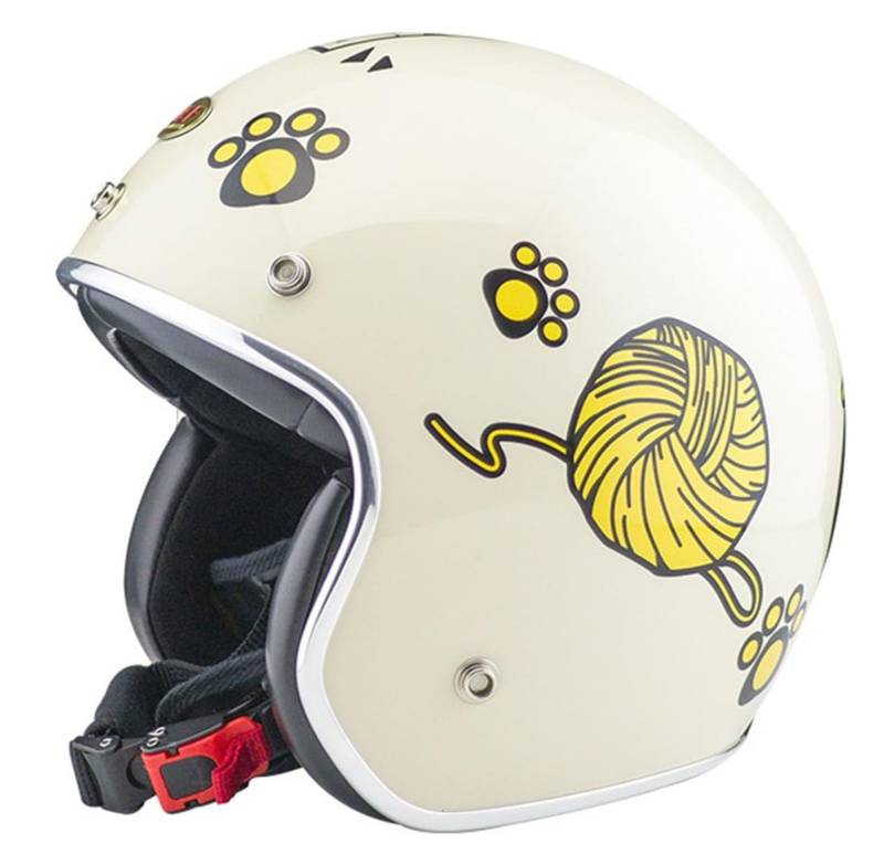 Motorradhelm Jethelm Scooter-Helm mit ECEDOT Zertifiziert Mofa-Helm Retro Motorrad Half Helm Moped Scooter Cruiser Jet Helm 3/4 Helm für Damen Herren Erwachsene 15,L=59~60cm von YMCXZDP