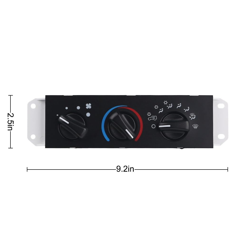 YMKFGUPKRG Passend for Jeep Wrangler TJ 1999–2004, 1 Set HVAC-Heizungsbedienfeld mit Gebläsemotorschalter, Klimaregelung 55037473AB BL101 HS-373 Wechselstromwiderstand von YMKFGUPKRG