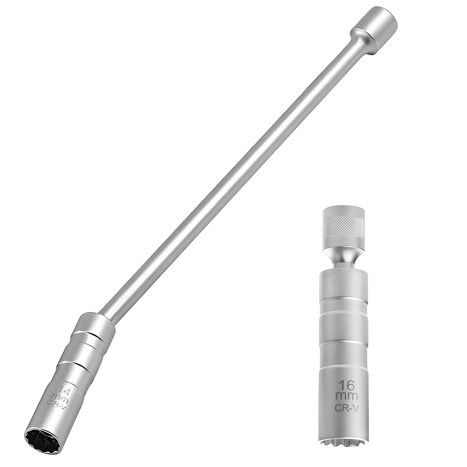 YMTWSRY 2 Stück Zündkerzenschlüssel 14 mm 16 mm Zündkerzen 12-Kant 3/8 Zoll Magnetischer Steckschlüssel 360° Drehbarer Zündkerze Werkzeug Zündkerzennuss für Autoreparatur Motorrad Motorsäge YMTWSRY 2 Stück Zündkerzenschlüssel 14 mm 16 mm Zündkerzen 12-Kant 3/8 Zoll Magnetischer Steckschlüssel 360° Drehbarer Zündkerze Werkzeug Zündkerzennuss für Autoreparatur Motorrad Motorsäge von YMTWSRY