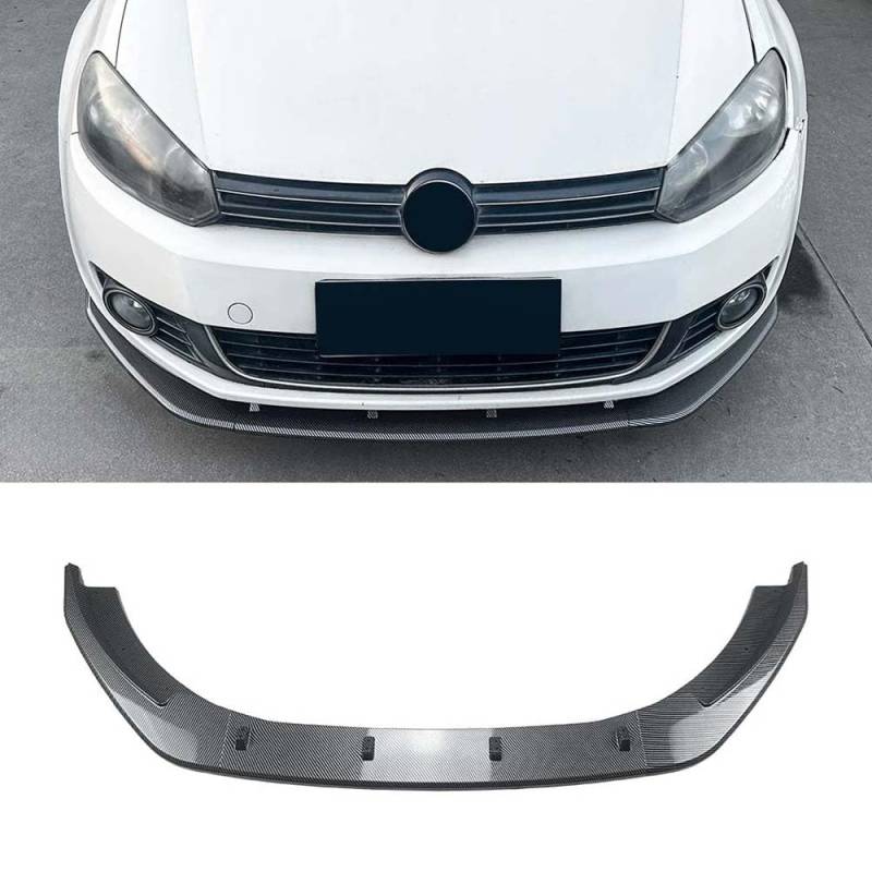 Auto Frontstoßstange Splitter Spoiler Diffusor Lippe für VW Golf 6 MK6 Standard Edition 2008-2012 Auto Styling Körper Kit Außen Zubehör,Carbon Fiber Look von YMXFKY