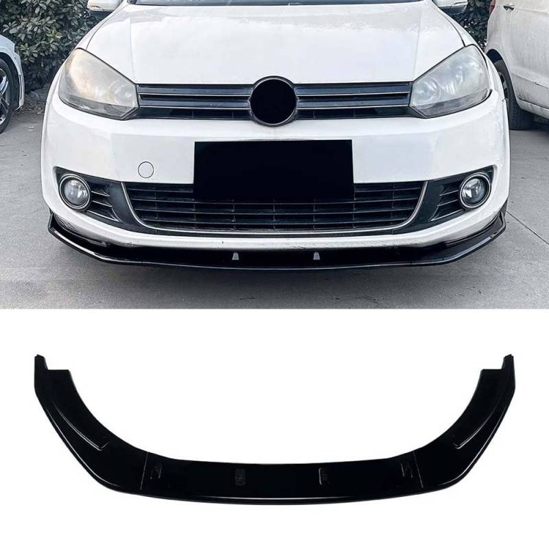 Auto Frontstoßstange Splitter Spoiler Diffusor Lippe für VW Golf 6 MK6 Standard Edition 2008-2012 Auto Styling Körper Kit Außen Zubehör,Glossy Black von YMXFKY