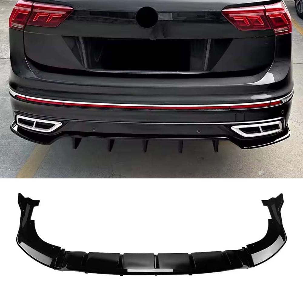 Auto Heckstoßstange Lippe Diffusor Spoiler Splitter für VW Tiguan MK2 Rline 2021 2022 2023 Karosserie Styling Exterieur Zubehör,Glossy Black Auto Heckstoßstange Lippe Diffusor Spoiler Splitter für VW Tiguan MK2 Rline 2021 2022 2023 Karosserie Styling Exterieur Zubehör,Glossy Black von YMXFKY