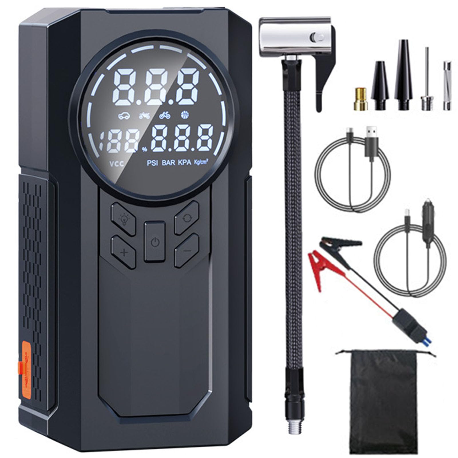 Portable Car Jump Starter with Air Compressor, 3000A Jump Starter Battery Pack for Up to 5.0 Gas and 3.0 Diesel Engines,12V Jump Box Car Battery Jumper Starter Portable Car Jump Starter with Air Compressor, 3000A Jump Starter Battery Pack for Up to 5.0 Gas and 3.0 Diesel Engines,12V Jump Box Car Battery Jumper Starter von YMXWAN