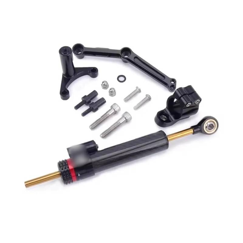 Motorrad Lenker Riser Motorrad Carbon Fiber CNC Lenkung Dämpfer Stabilisator Halterung Voll FÜR Monster 1200 2014-2021 von YMYYQW