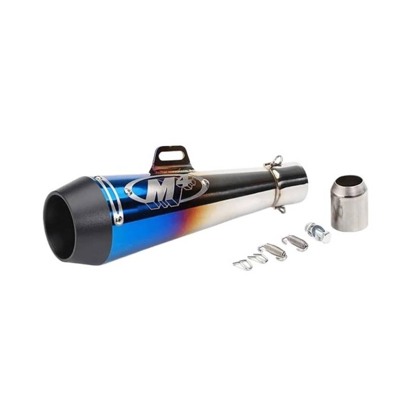 Motorrad Auspuff Schalldämpfer 51MM Motorrad Auspuffrohr Flucht Moto Topf Schalldämpfer Slip Auf Motorrad Auspuff Schalldämpfer Schallwand Für 300cc 600cc 1000cc von YNGHWU