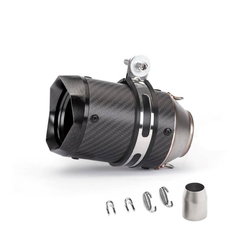 Motorrad Auspuff Schalldämpfer 51mm 60mm Universal Motorrad Auspuff Einlass Schalldämpfer Rohr Auspuffrohr Endrohr Gerade Rohr Auspuffrohr Auspuff Schalldämpfer von YNGHWU