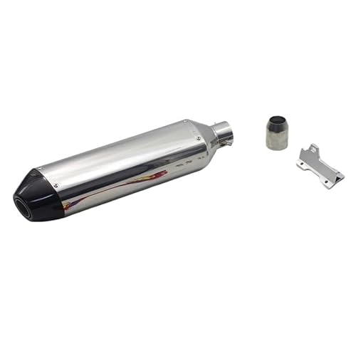 Motorrad Auspuff Schalldämpfer Länge 470 Mm Einlass 51 Mm Motorrad-Auspuffschalldämpfer Mit Halterung Universal-Motorrad-Escape-Moto-Rohrschalldämpfer-Prallrohr Motorrad Auspuff Schalldämpfer Länge 470 Mm Einlass 51 Mm Motorrad-Auspuffschalldämpfer Mit Halterung Universal-Motorrad-Escape-Moto-Rohrschalldämpfer-Prallrohr von YNGHWU