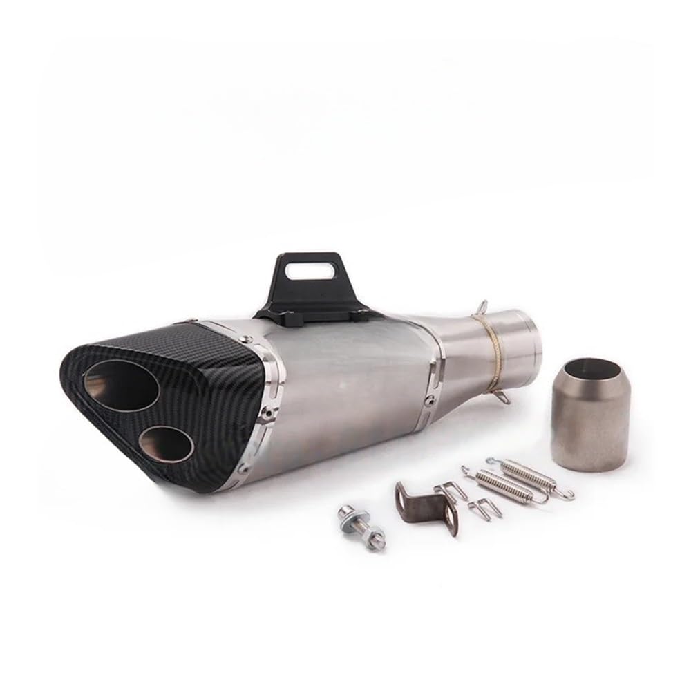 Motorrad Auspuff Schalldämpfer Universal Motorrad Auspuff 51mm Schalldämpfer Doppel Loch Schalldämpfer Schallwand Für Z900 MT 07 CB650F NC700 RC390 R15 Motorrad Auspuff Schalldämpfer Universal Motorrad Auspuff 51mm Schalldämpfer Doppel Loch Schalldämpfer Schallwand Für Z900 MT 07 CB650F NC700 RC390 R15 von YNGHWU