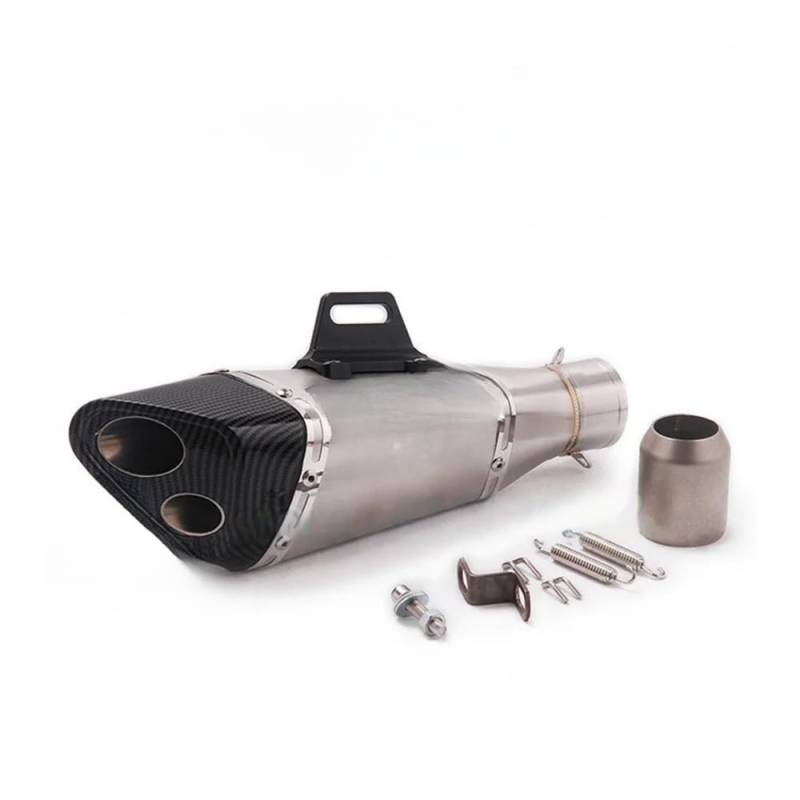 Motorrad Auspuff Schalldämpfer Universal Motorrad Auspuff 51mm Schalldämpfer Doppel Loch Schalldämpfer Schallwand Für Z900 MT 07 CB650F NC700 RC390 R15 von YNGHWU