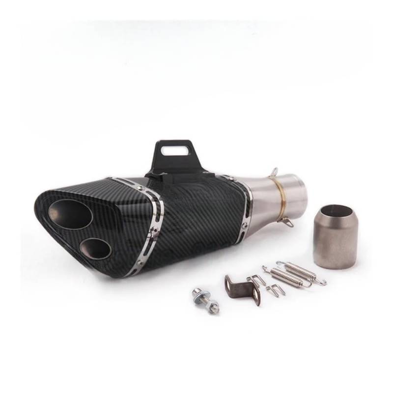 Motorrad Auspuff Schalldämpfer Universal Motorrad Auspuff 51mm Schalldämpfer Doppel Loch Schalldämpfer Schallwand Für Z900 MT 07 CB650F NC700 RC390 R15 von YNGHWU