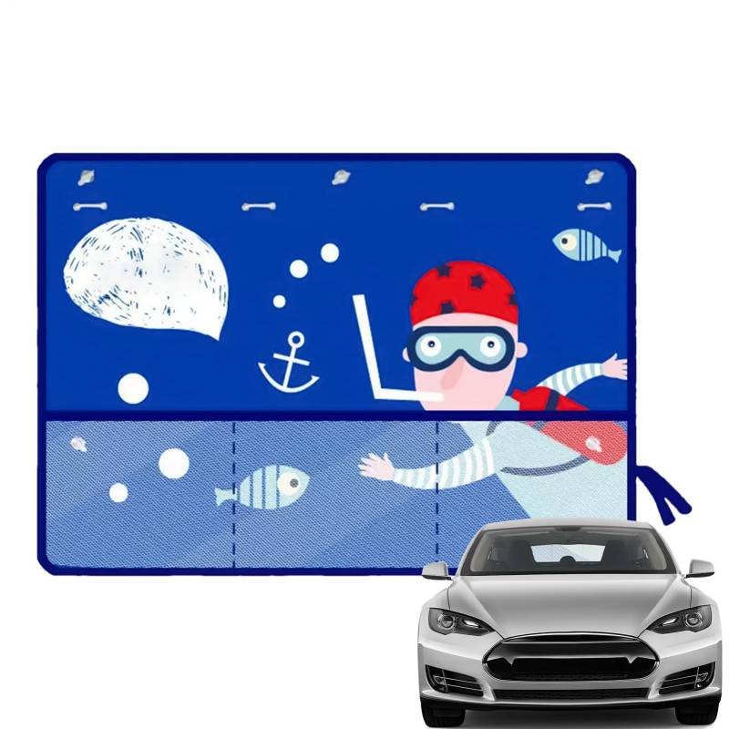 YNPQTDS Autofenster-Abdeckungen - Autofenster-Abdeckung Mit Cartoon-Design - Sichtschutz Mit Aufbewahrungsfunktion Für Fahrzeuge Wohnmobile LKW Und Limousinen von YNPQTDS