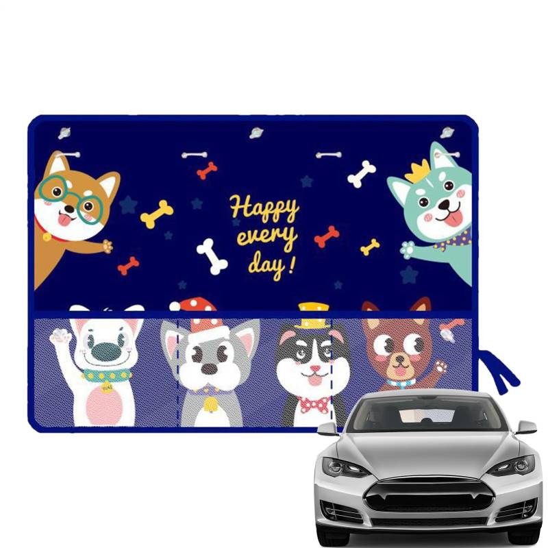 YNPQTDS Sonnenschutz Für Autofenster - Autofenster-Abdeckung Mit Cartoon-Design - Sichtschutz Mit Aufbewahrungsfunktion Für Fahrzeuge Wohnmobile LKW Und Limousinen von YNPQTDS