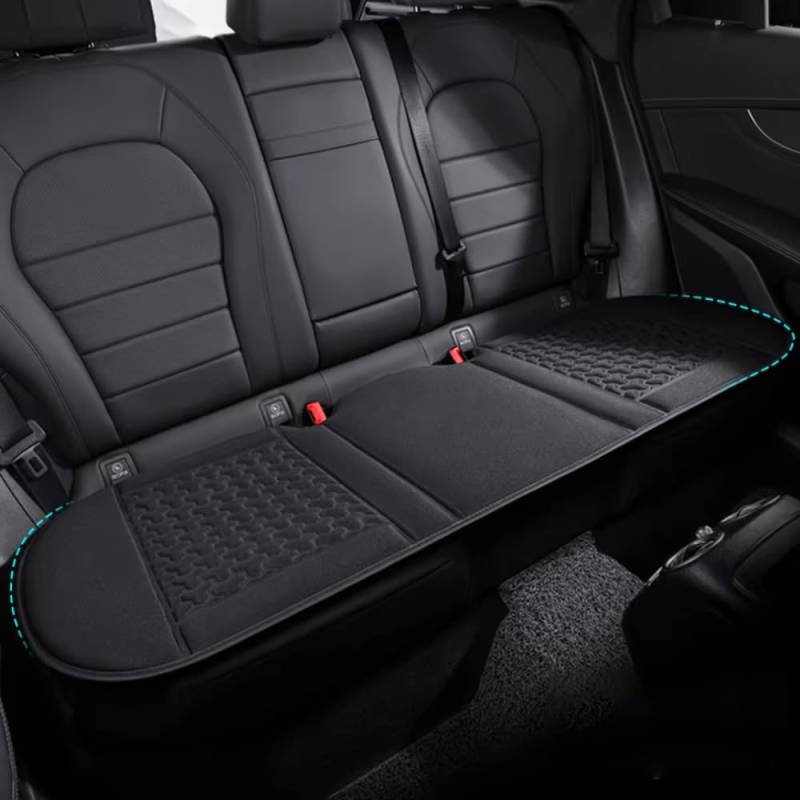 YNQP Autositzbezug Sommer 3D Atmungsaktives Eisseide Autositzkissen Konvexes Design, für Hyundai Mistra 2.Generation 2021-2025 Autozubehör,Black-Back Padx1 von YNQP