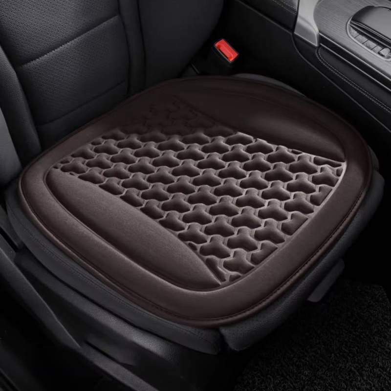 YNQP Autositzbezug Sommer 3D Atmungsaktives Eisseide Autositzkissen Konvexes Design, für Hyundai Mistra 2.Generation 2021-2025 Autozubehör,Brown-Front Padx1 von YNQP