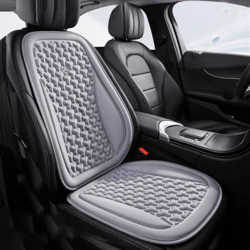 YNQP Autositzbezug Sommer 3D Atmungsaktives Eisseide Autositzkissen Konvexes Design, für Hyundai Mistra 2.Generation 2021-2025 Autozubehör,Grey-Front SetX1 von YNQP