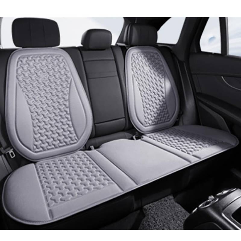 YNQP Autositzbezug Sommer 3D Atmungsaktives Eisseide Autositzkissen Konvexes Design, für Hyundai loniq Plug-in Hybrid 2000-2025 Autozubehör,Grey-Back SetX1 von YNQP