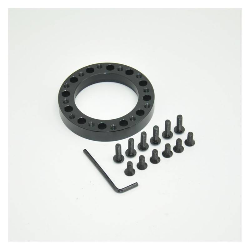 Lenkradnaben,Lenkradnaben Adapter 7 Farbe Aluminium Lenkrad Hub Kit lenkrad Adapter Spacer 13,0mm/0,5 Zoll(Black) von YNZUNMY