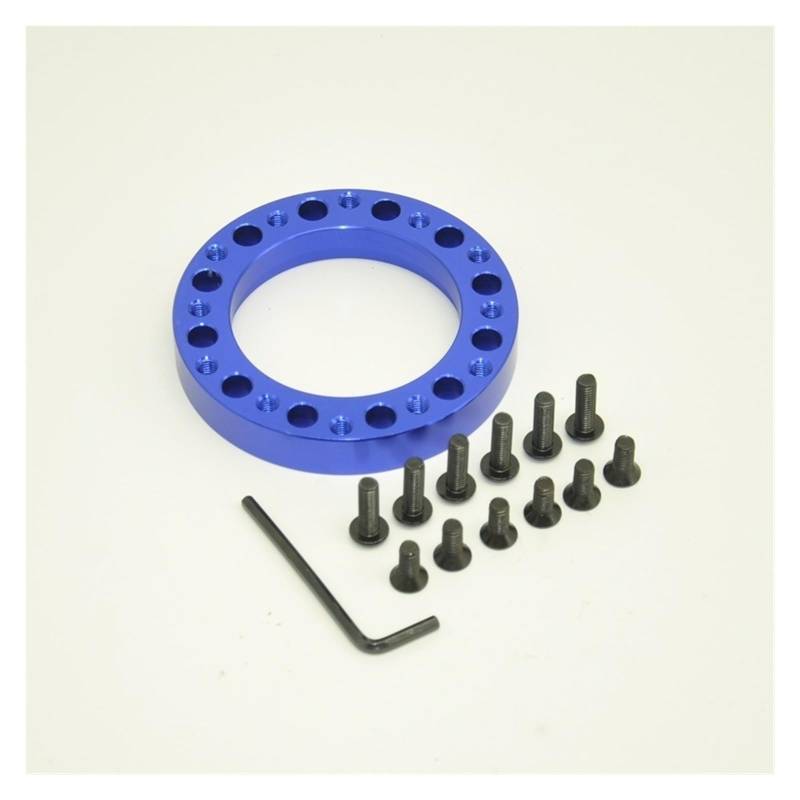 Lenkradnaben,Lenkradnaben Adapter 7 Farbe Aluminium Lenkrad Hub Kit lenkrad Adapter Spacer 13,0mm/0,5 Zoll(Blue) von YNZUNMY