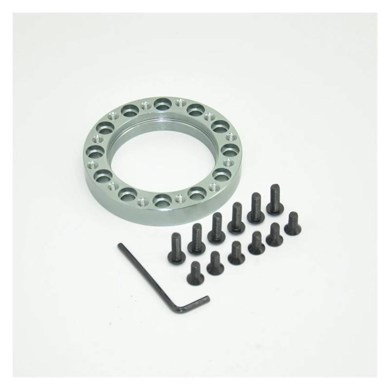 Lenkradnaben,Lenkradnaben Adapter 7 Farbe Aluminium Lenkrad Hub Kit lenkrad Adapter Spacer 13,0mm/0,5 Zoll(Gray) von YNZUNMY