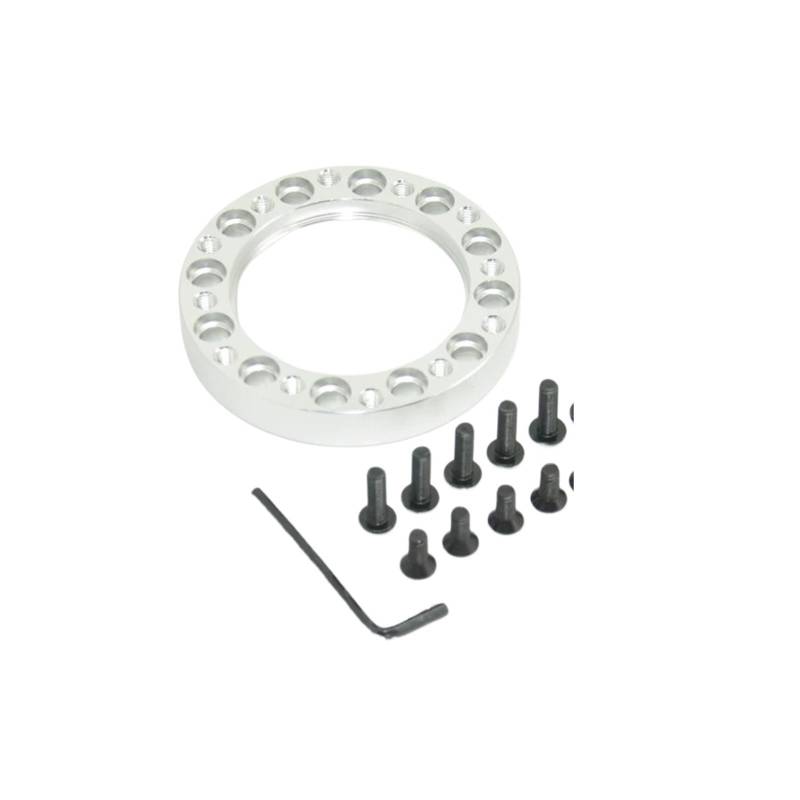 Lenkradnaben,Lenkradnaben Adapter 7 Farbe Aluminium Lenkrad Hub Kit lenkrad Adapter Spacer 13,0mm/0,5 Zoll(Silver) von YNZUNMY