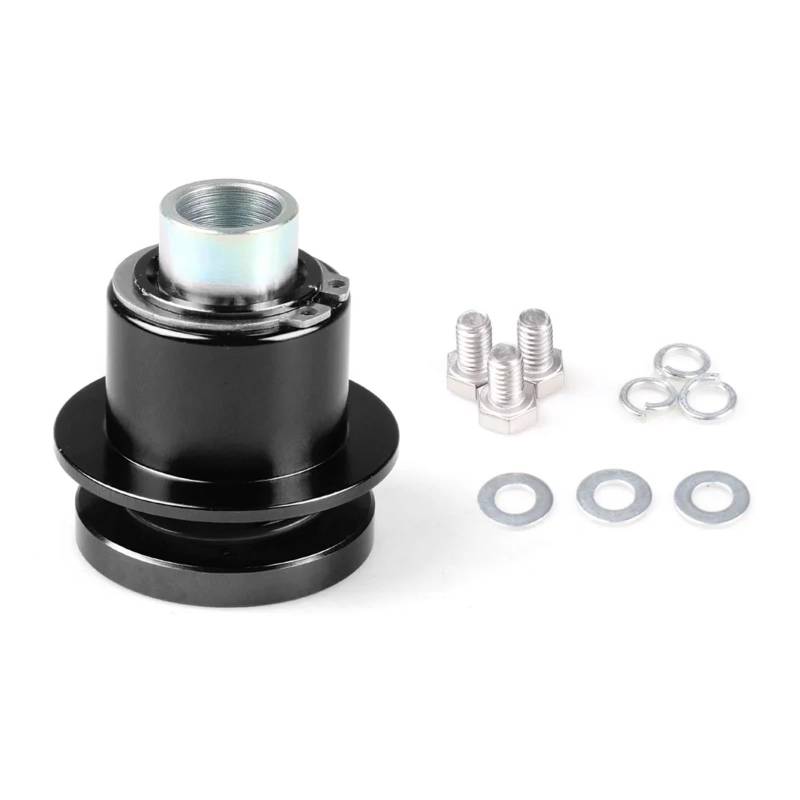 Lenkradnaben,Lenkradnaben Adapter Universal Aluminium Legierung 360 Grad Auto Lenkrad Quick Release Trennen Hub Adapter Auto Lenkrad Snap Off(Black) von YNZUNMY