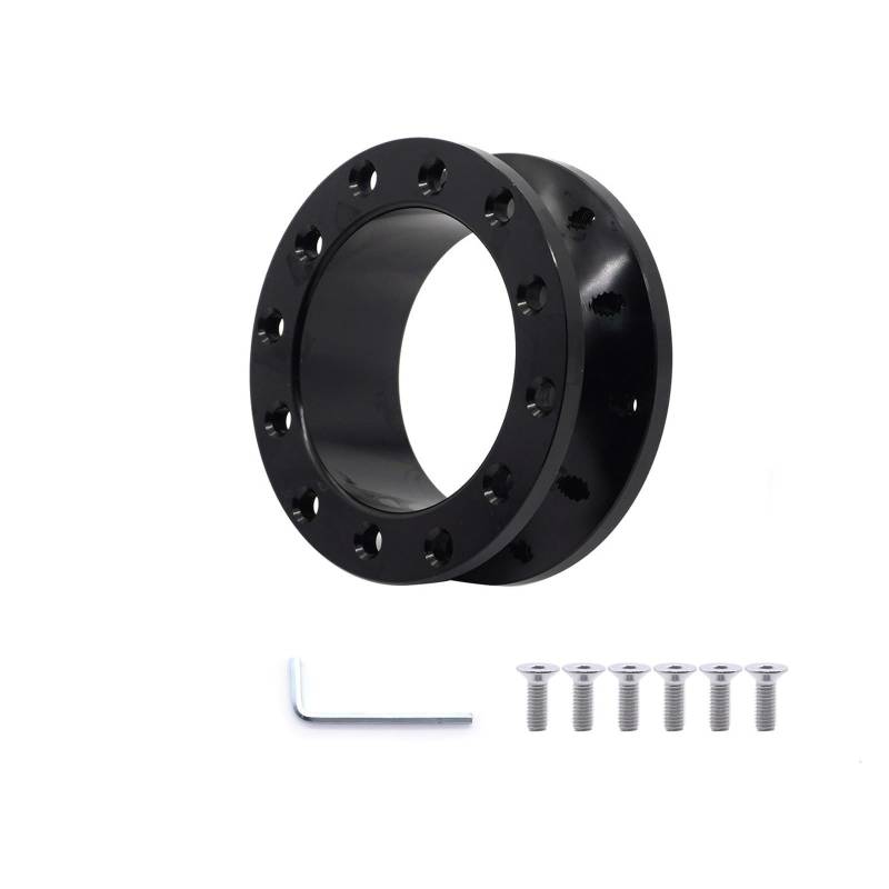 Lenkradnaben,Lenkradnaben Adapter Universal Auto Tuning Sport Lenkrad Spacer Adapter 30mm 50mm CNC Aluminium Passt for Racing Car Hub Boss Kit(30MM-Black) von YNZUNMY