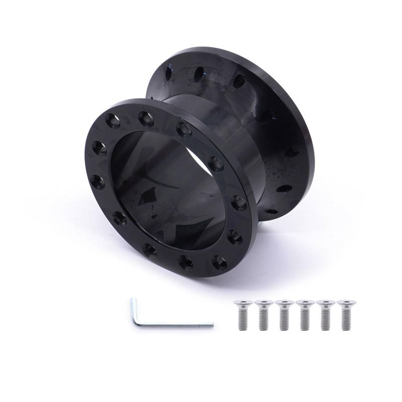 Lenkradnaben,Lenkradnaben Adapter Universal Auto Tuning Sport Lenkrad Spacer Adapter 30mm 50mm CNC Aluminium Passt for Racing Car Hub Boss Kit(50MM-Black) von YNZUNMY