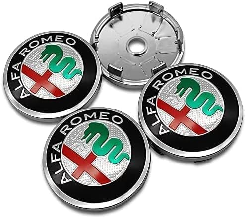 4 Stück Nabendeckel für Alfa Romeo 166 2003-2007 68mm, Auto-Nabenkappen Mit Logo, Radnaben-Mittel Abdeckungen Radnabendeckel Felgendeckel Felgenkappen Autozubehör,A von YOFAB