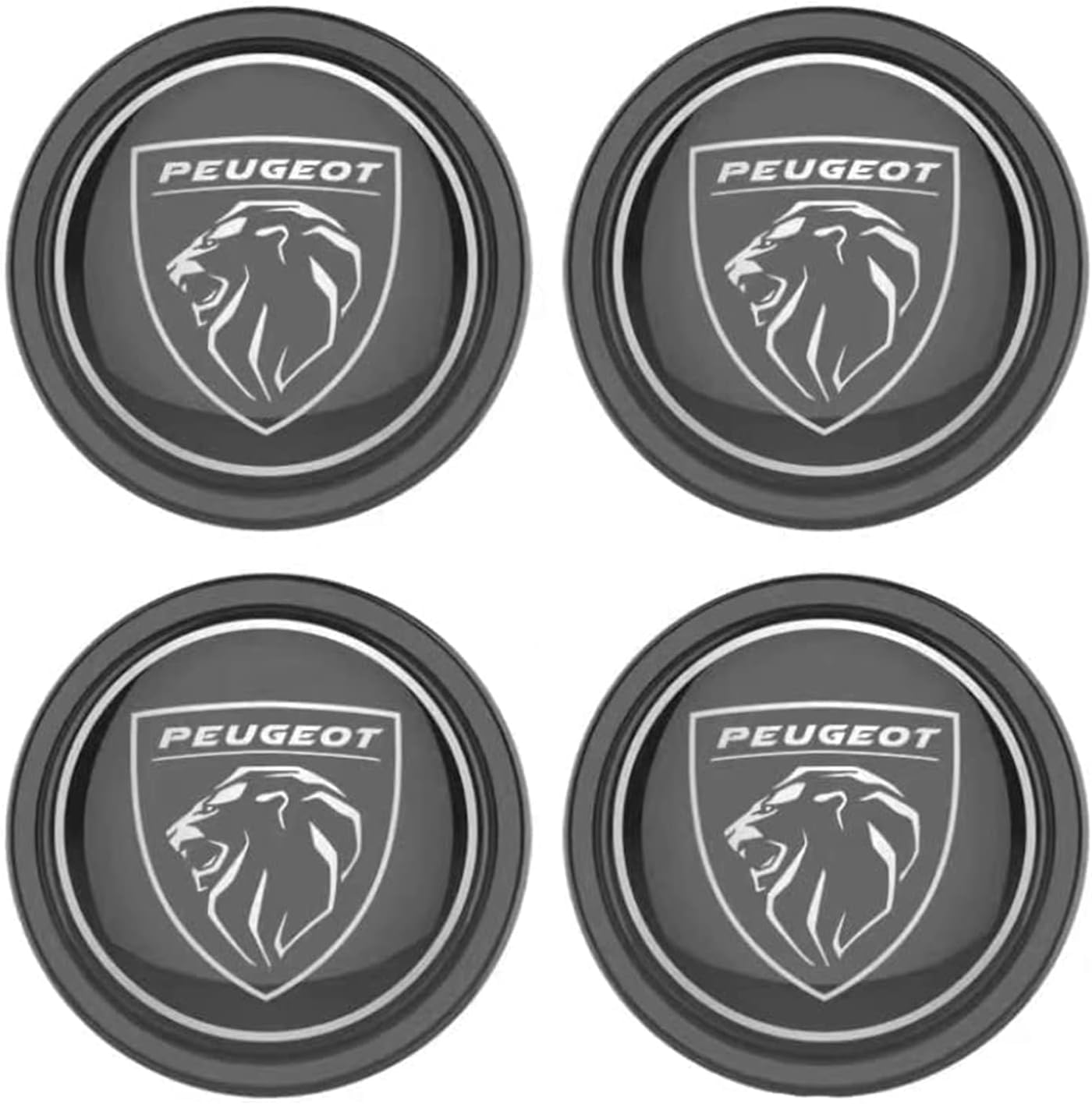 4 Stück Nabendeckel für Peugeot 60mm, Auto-Nabenkappen Mit Logo, Radnaben-Mittel Abdeckungen Radnabendeckel Felgendeckel Felgenkappen Autozubehör,C von YOFAB