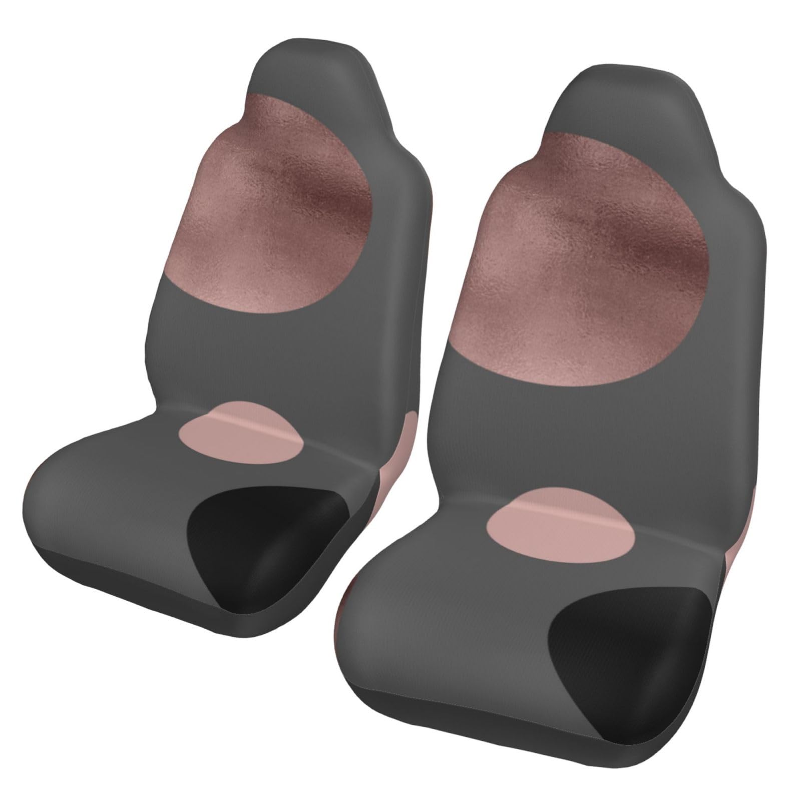 YOFIEN Elegante Kunstrosa-Gold-Rosa-Schwarz-Kreise, 2-teilige Autositzbezüge, universeller Anti-Rutsch-Sitzschutz für Vordersitze von YOFIEN