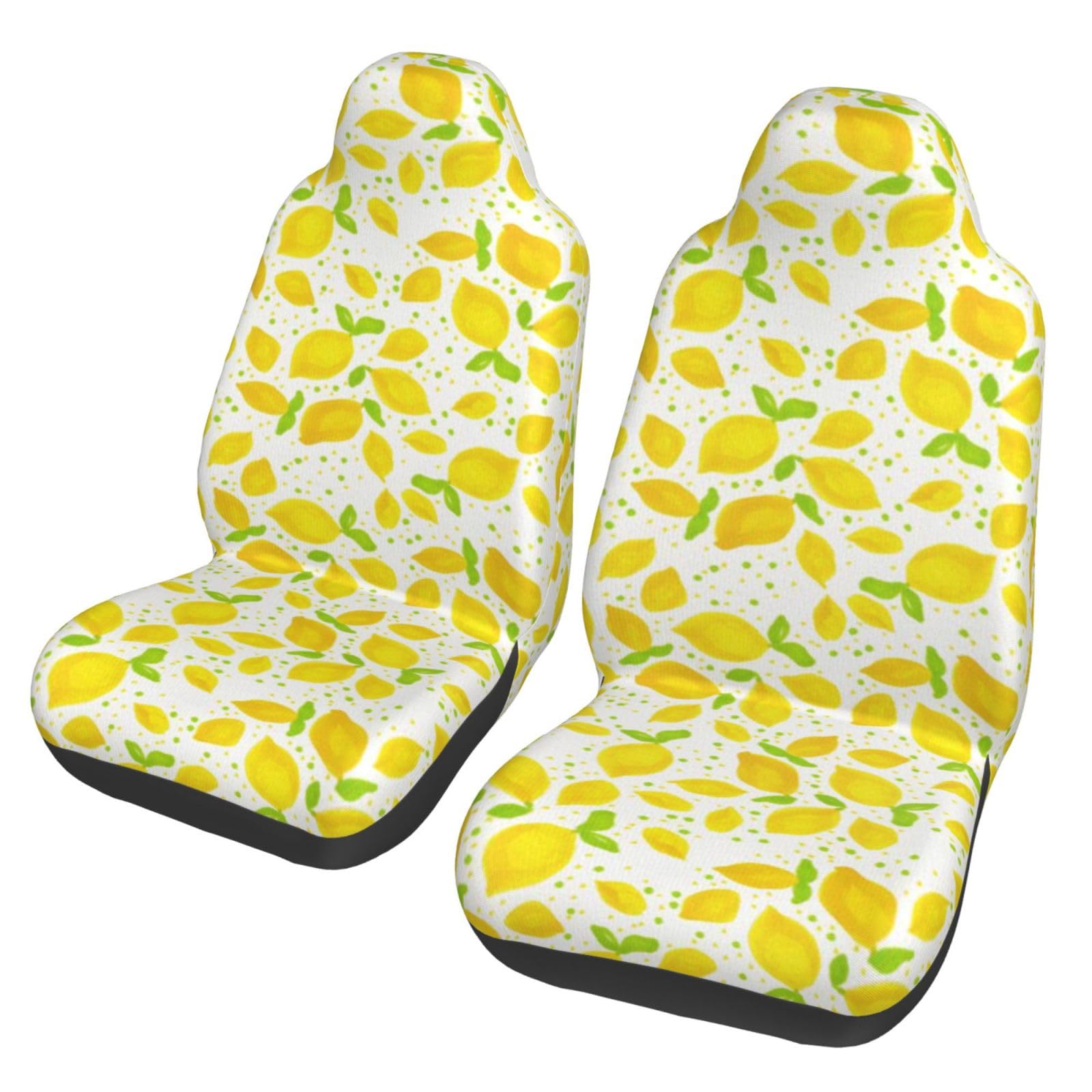YOFIEN Little Lemons, 2 Stück Autositzbezüge, universeller Anti-Rutsch-Sitzschutz für Vordersitze von YOFIEN