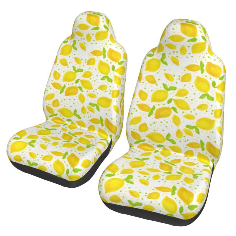 YOFIEN Little Lemons, 2 Stück Autositzbezüge, universeller Anti-Rutsch-Sitzschutz für Vordersitze von YOFIEN